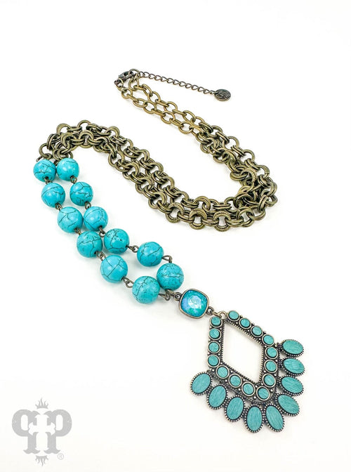 Madelyn Turquoise Necklace - Pink Panache Rockin The Lace Boutique