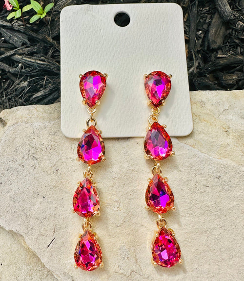 Madison Dangle Earrings - Pink Rockin The Lace Boutique