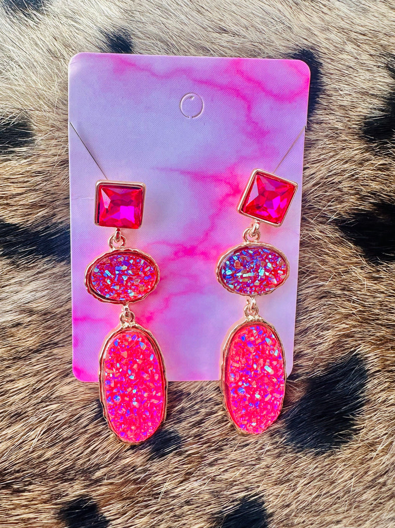 Miley Pink Earrings Rockin The Lace Boutique