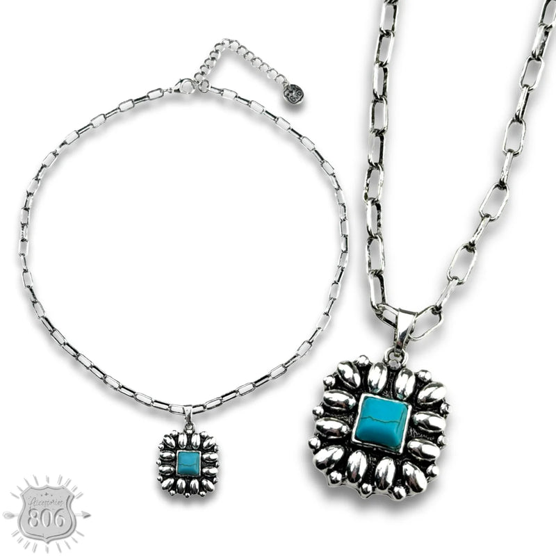 Just Passing By Necklace - Turquoise