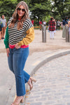 Nikki Striped Colorblock Sweater Rockin The Lace Boutique