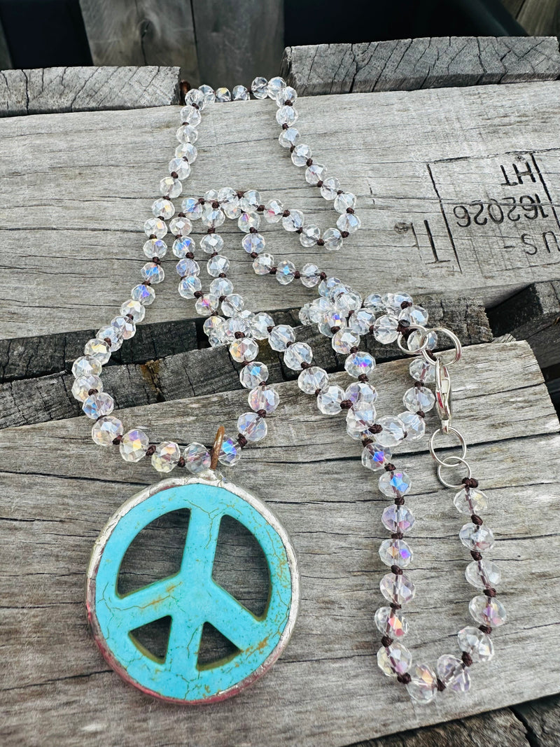 Peace Out Necklace Rockin The Lace Boutique