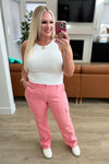 Peggy High Rise Cargo Straight Jeans in Pink Womens Ave Shops