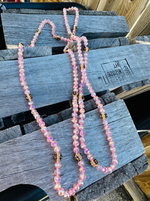 Pink & Leopard Necklace Rockin The Lace Boutique