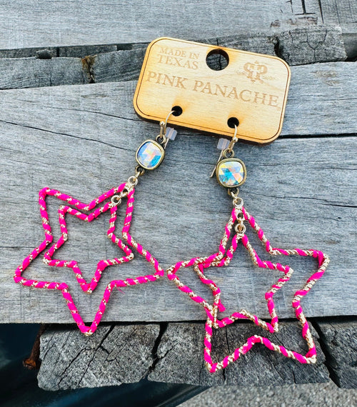 Pink Star Earrings - Pink Panache Rockin The Lace Boutique