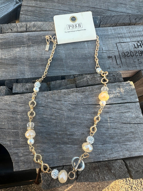 Posh Bronze Clear Necklace Rockin The Lace Boutique