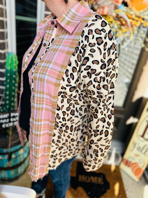 Posh Leopard & Plaid Shacket Rockin The Lace Boutique