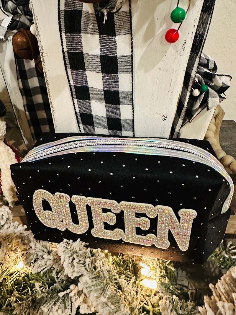 Rhinestone Queen Makeup Bag Rockin The Lace Boutique