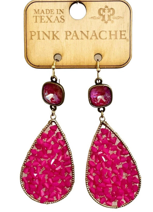 Rock Stone Pink Earrings - Pink Panache Rockin The Lace Boutique