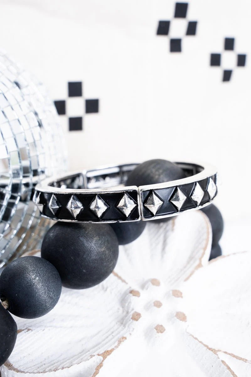 Game On Diamond Studded Stretch Bracelet