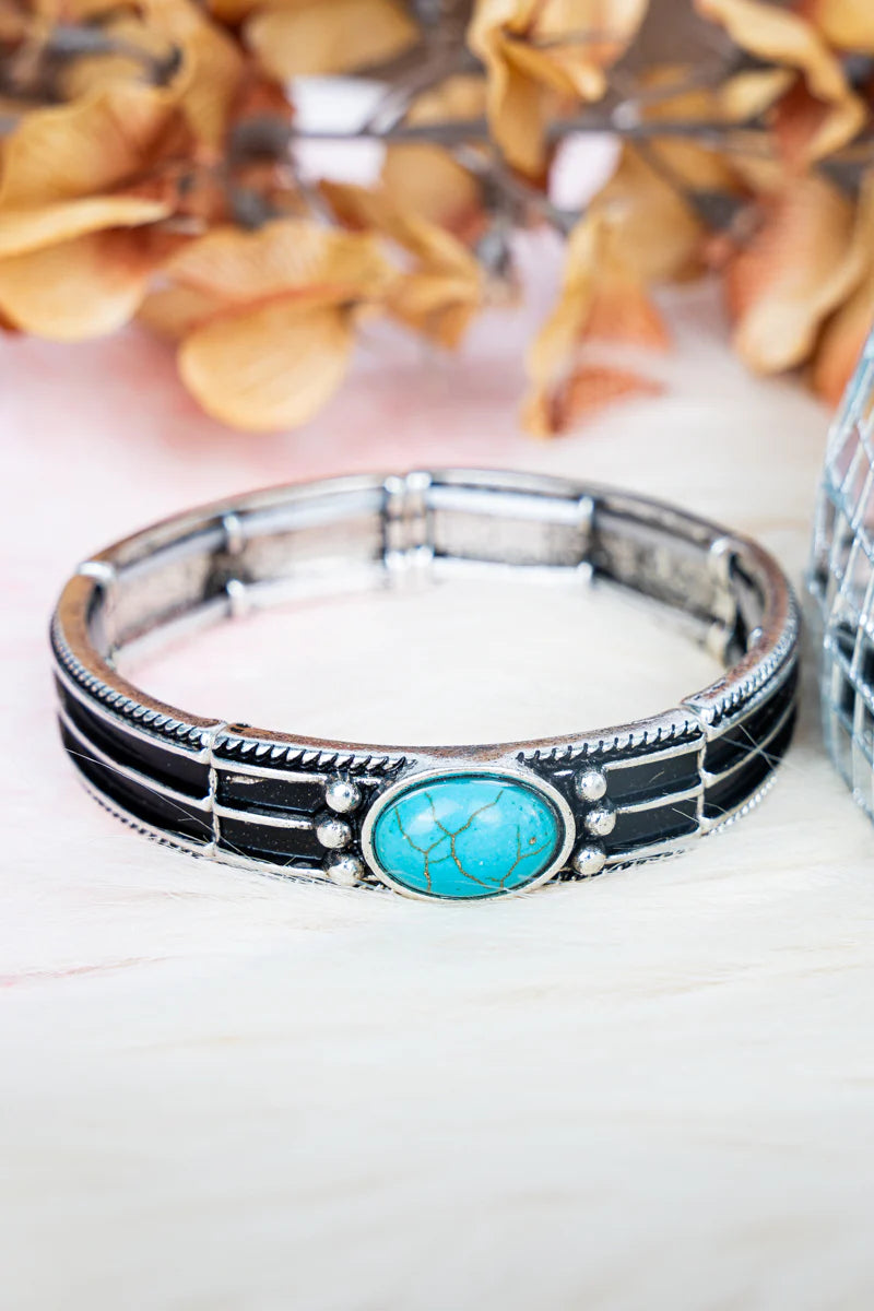 Turquoise Stone Stretch Bracelet