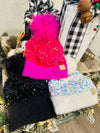 Sequin Puffball Beanie Rockin The Lace Boutique