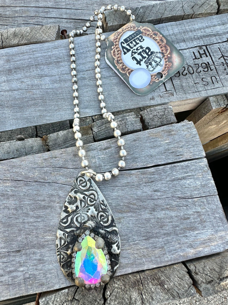 Silver & AB Stone Necklace - Art By Amy Rockin The Lace Boutique