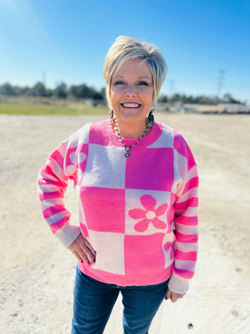 Tessa Sweater Pink Rockin The Lace Boutique