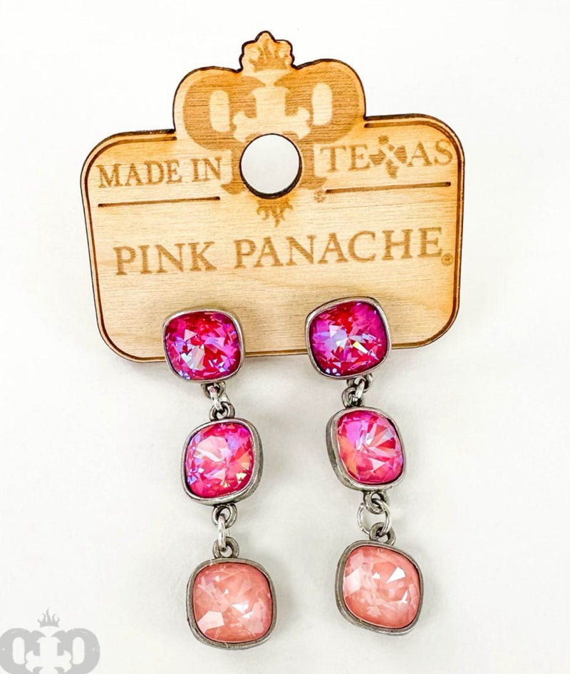 Triple Pink Earrings - Pink Panache Rockin The Lace Boutique