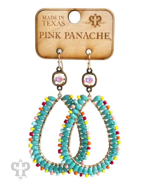 Turquoise Colorful Beaded Tear Drops - Pink Panache Rockin The Lace Boutique