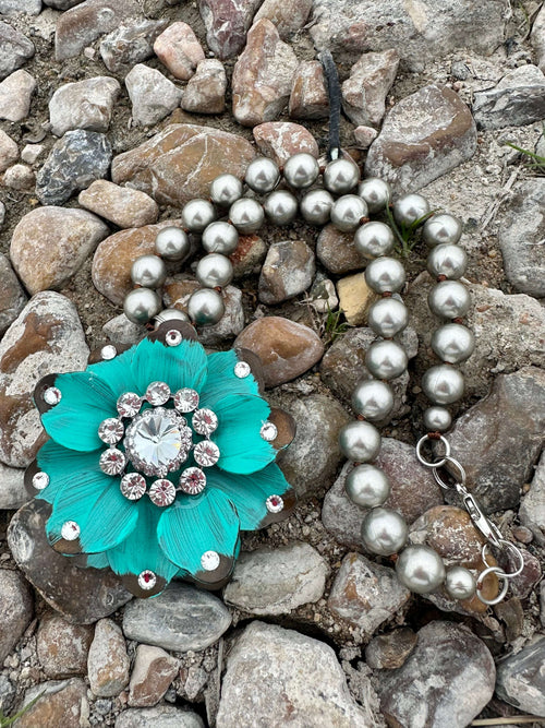 Turquoise Flower Necklace Rockin The Lace Boutique