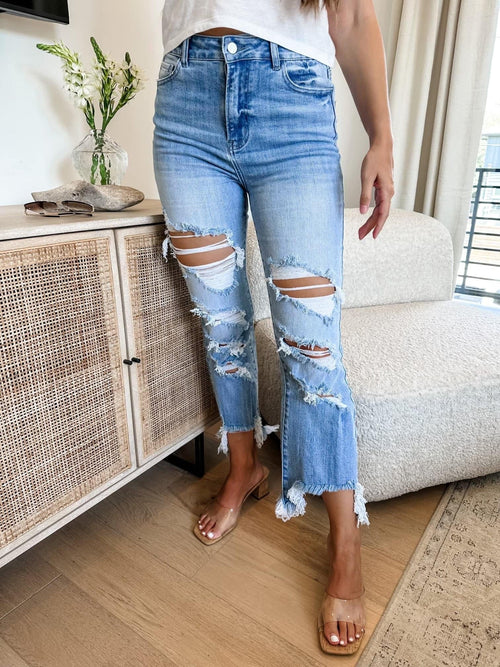 Urban Distressed Crop Jeans Rockin The Lace Boutique