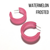 Wide Classic Frosted Hoop Earrings - Clara