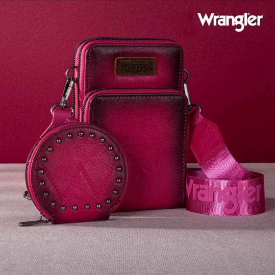 Wrangler Pink Cell Phone Crossbody Rockin The Lace Boutique