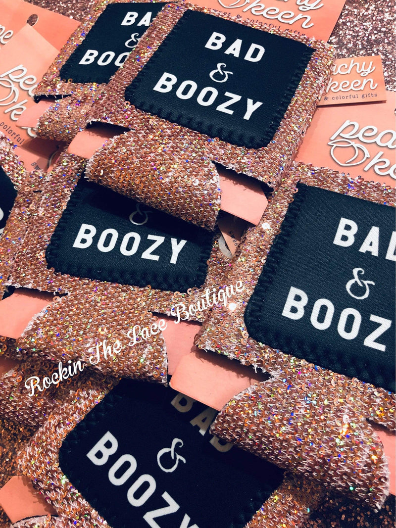 Bad & Boozy Card Holder Koozie Fun stuff Rockin The Lace Boutique