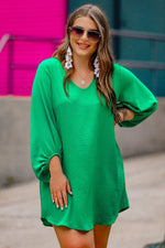 Jessie Balloom Sleeve Dress - Green Rockin The Lace Boutique