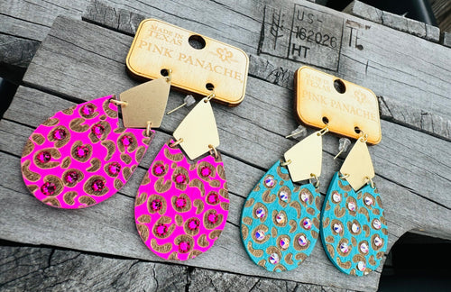 Leopard Queen Earrings - Pink Panache Rockin The Lace Boutique