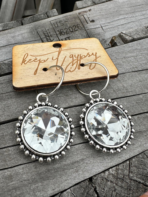 Silver Stone Earrings - KIG Jewelry Rockin The Lace Boutique