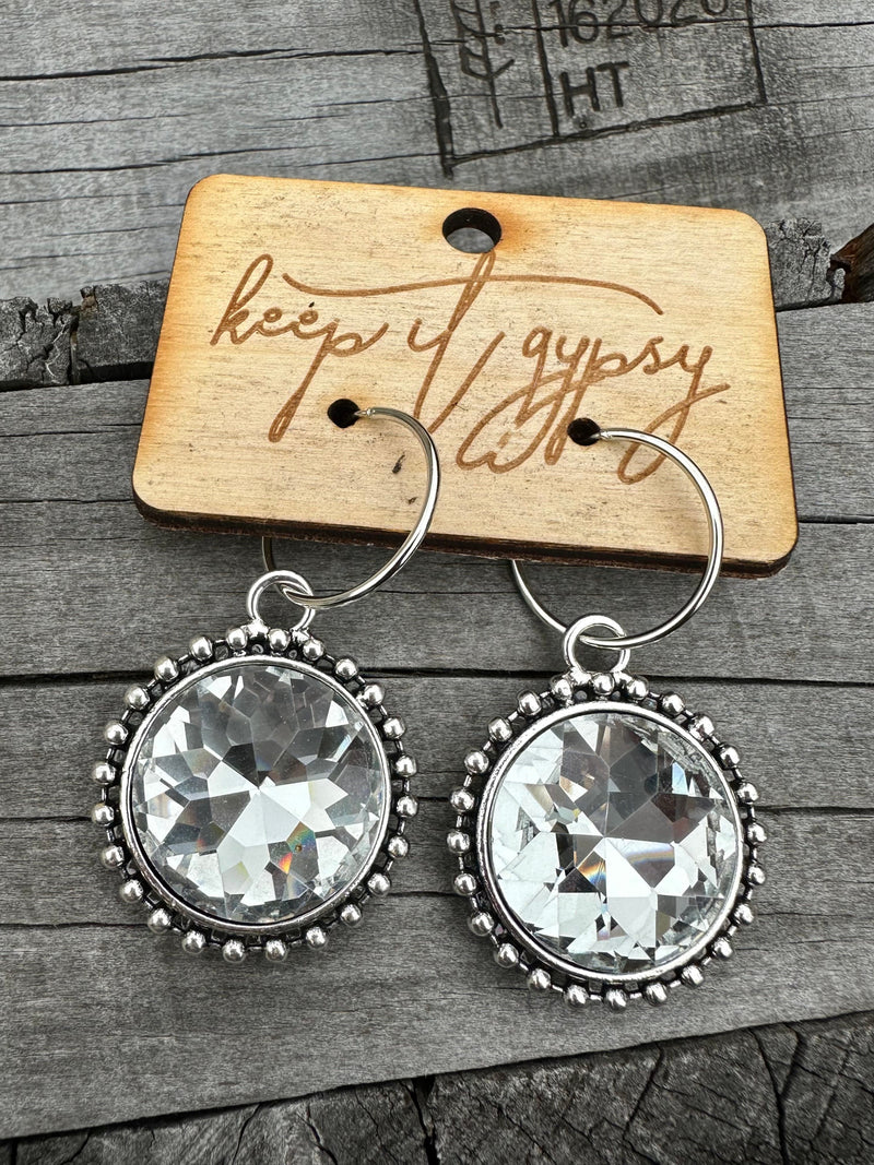 Silver Stone Earrings - KIG Jewelry Rockin The Lace Boutique